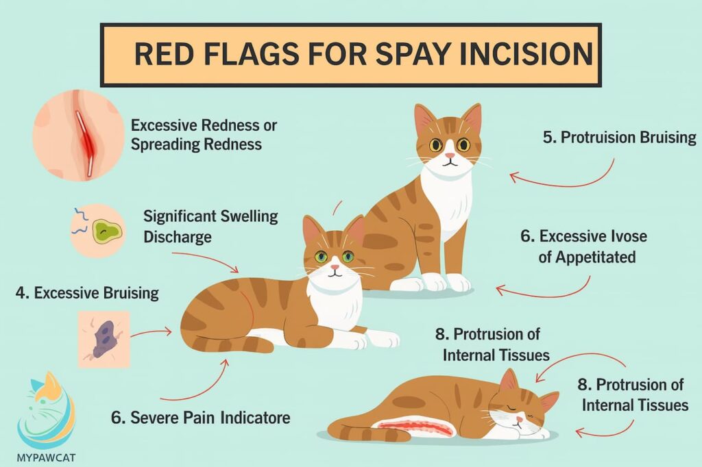red flags of unhealthy cat incision