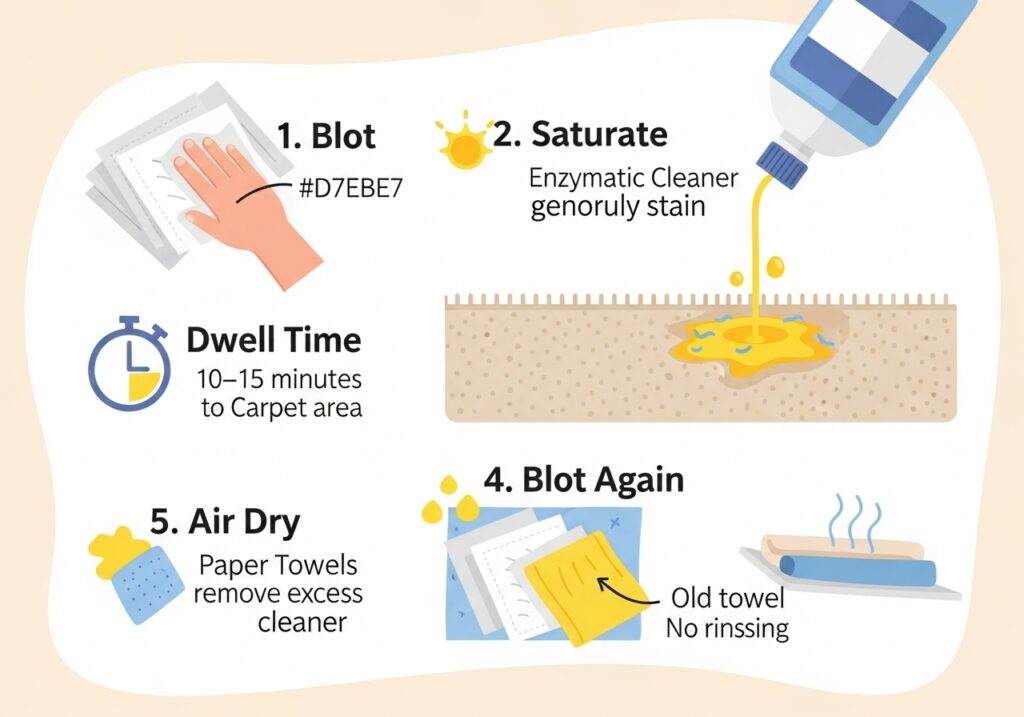 step by step method to eliminate cat pee from carpet